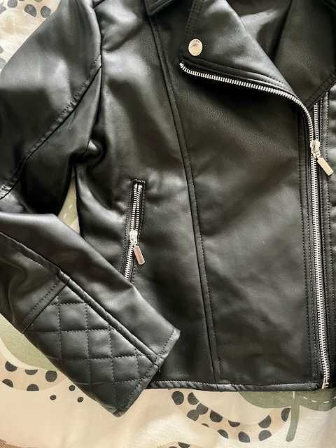 Ново черно кожено яке - 12-13 г., 152-158 см.