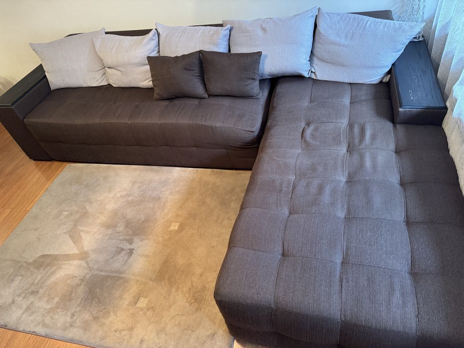 Кафяв диван 305х200х84