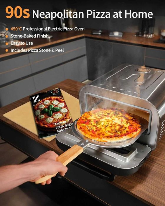 Електрическа фурна за пица Zachvo (HF-1201BK) 1700W