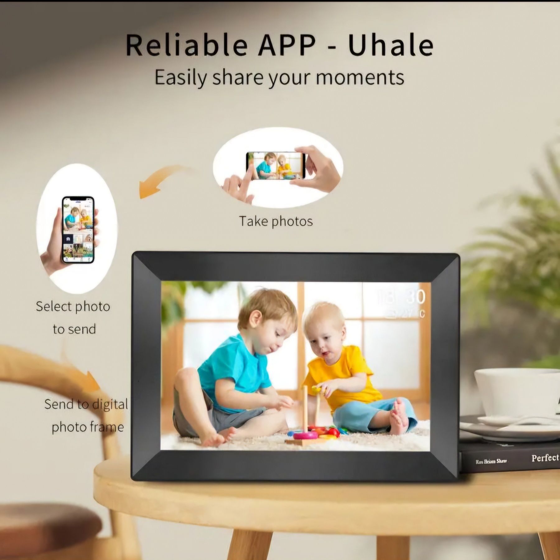 Smart Цифрова фоторамка WiFi 10,1-инчова 1280x800 IPSHD сензорен екран