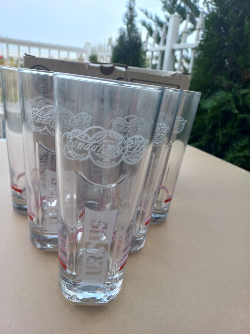 Vând set de 6 pahare de bere Ursus 0,2ll - noi