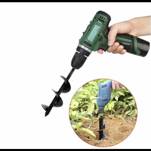 Burghiu spiralat pentru gradina, compatibil cu bormasina