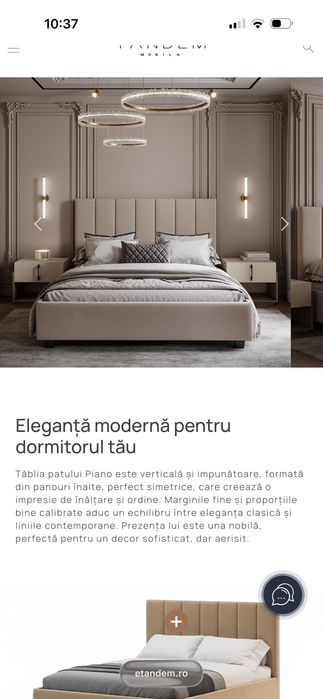 Pat cu slatea naturala 200x200 și spațiu de depozitare Tandem Brasov