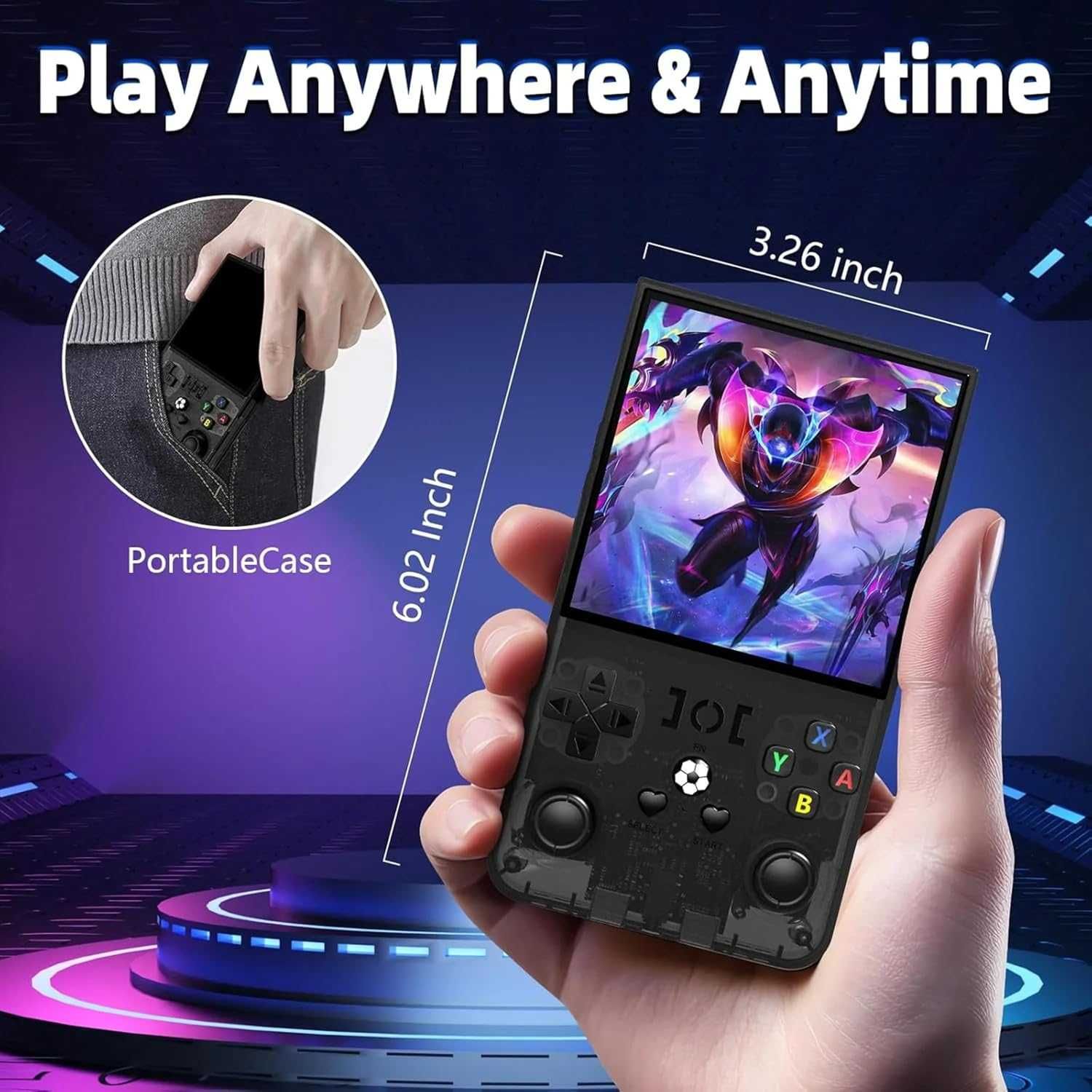 R36s MAX Ретро преносима игрова конзола, 64GB карта, над 15 000 игри