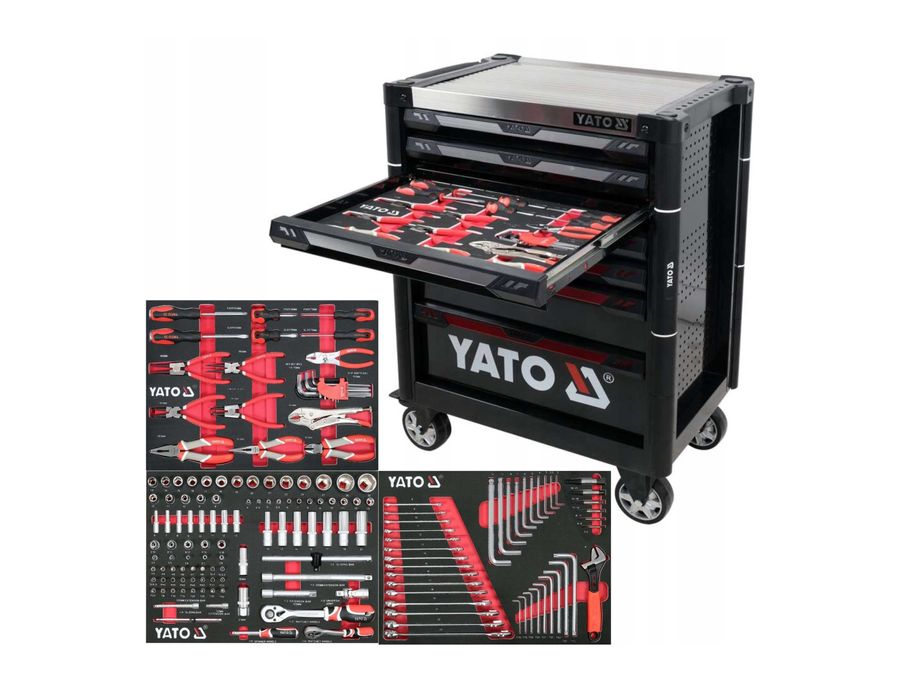 Количка с инструменти YATO, 7 чекмеджета, 157 части