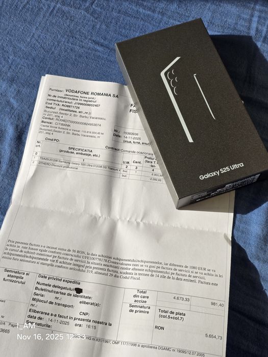 Samsung S25 Ultra 512GB, Titanium White, Necodat, Factura & Garanție