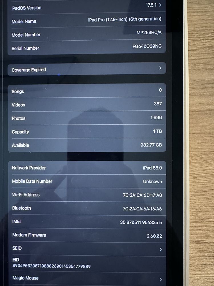 iPad Pro M2 1TB Wi-Fi + Cellular