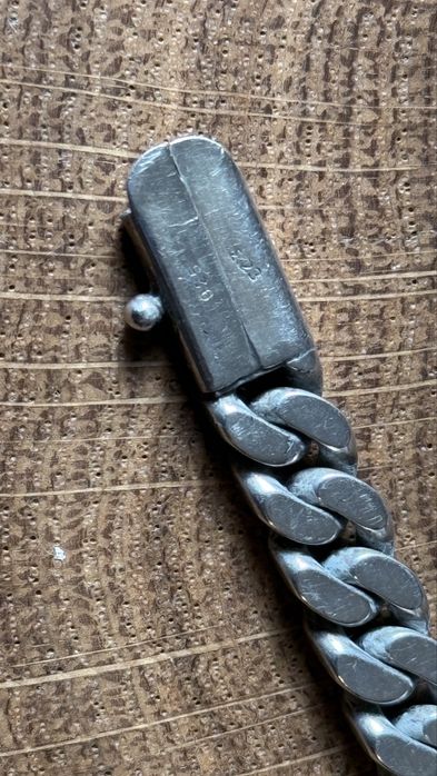 lant si bratara barbatesti model cuban din argint 925