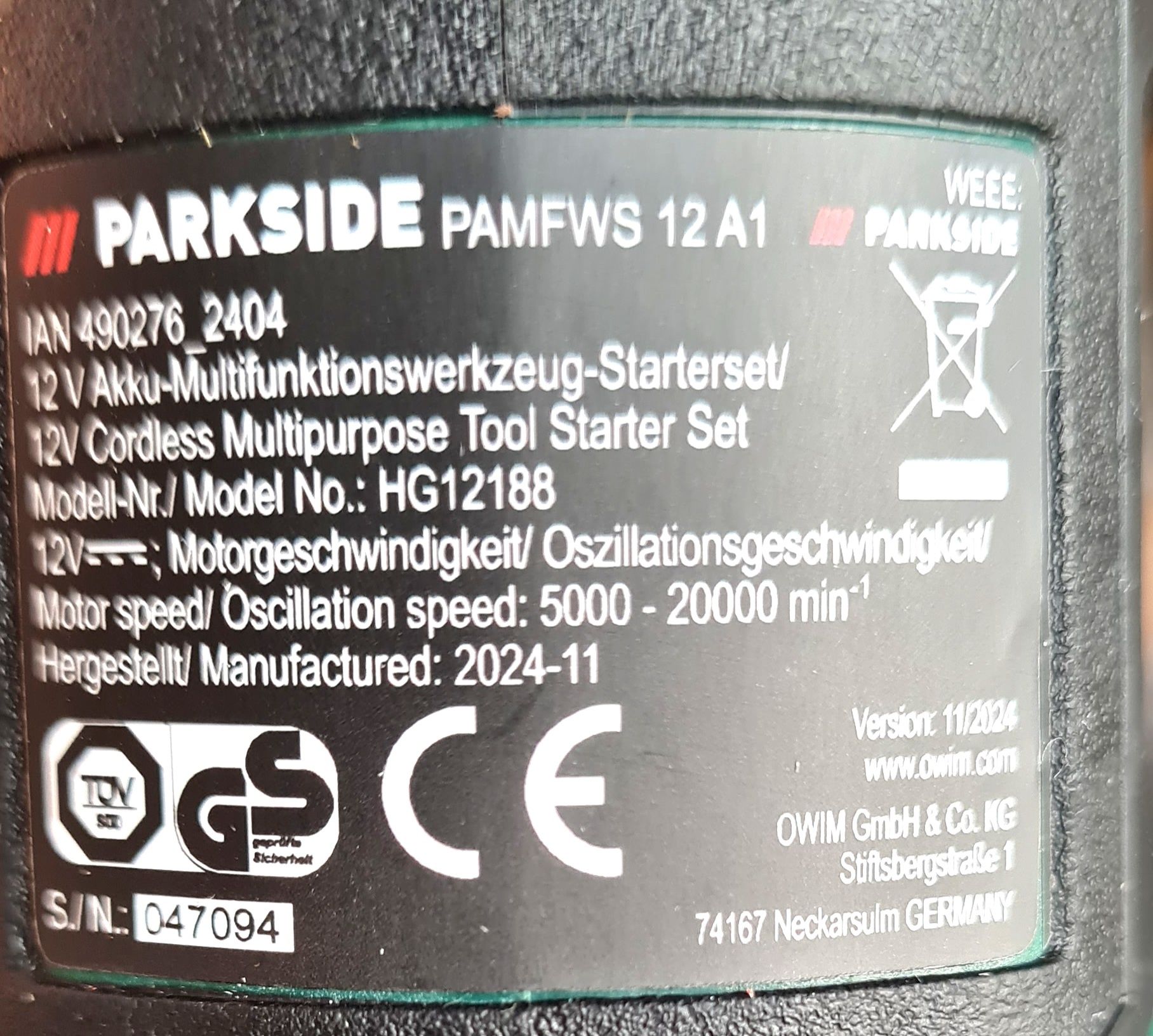 Парксайд 12v: Прободен трион,: Полирмашина PAAP 12E5 Мулти-инструмент