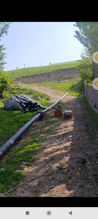 Стикавой пайка для политилиен . авария услуги. Мембрана тикиш