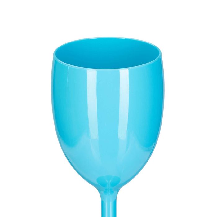 Set 12 Pahare vin din plastic incasabile 250 ml reutilizabile turcoaz