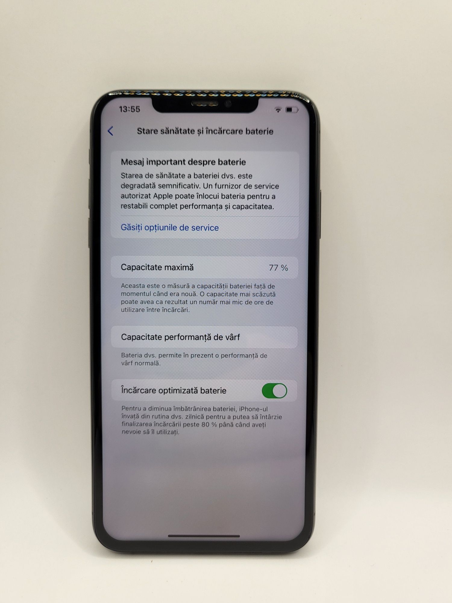 iPhone XS Max Space Gray 256 GB Sănătate baterie 77%