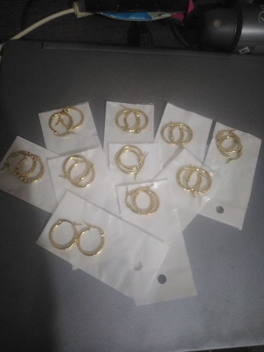 5 perechi cercei placati aur 14k