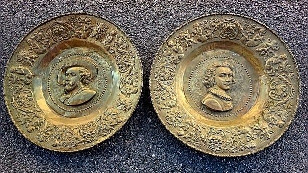 Set de 2 spectaculoase aplice de perete din alama in stil Victorian de