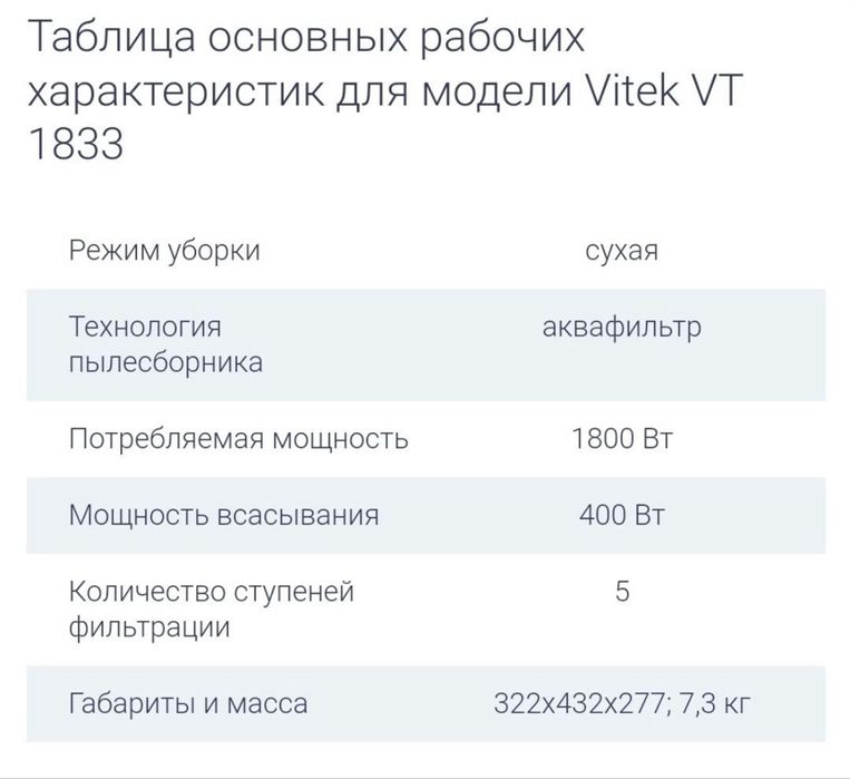 Пылесос Vitek с аквафильтром