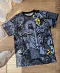 Tricou fotbal Brazilia cu Iisus si Pele pe spate