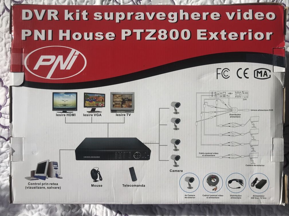 Sistem securitate camere video digitale PNI House PTZ800, HDD 1 TB