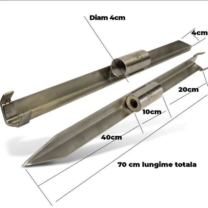 SET 4 suporti Lansete Crap Somn INOX Tubular