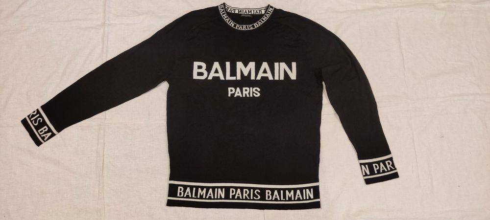 Pulover Balmain Paris mărime XL 50% lâna sweatshirt knitwear wool bluz