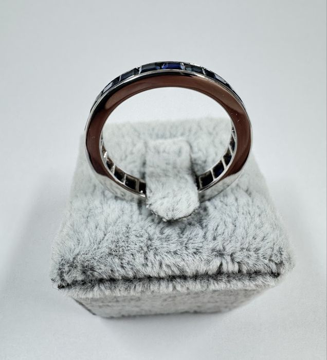 Inel Aur alb 18k cu Safire naturale, pret fix