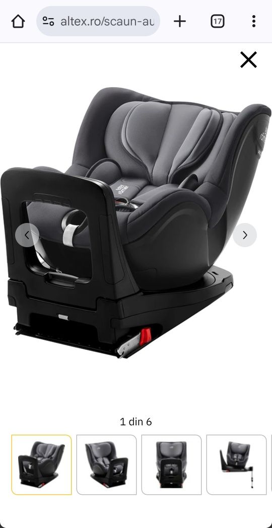 Scaun auto BRITAX ROMER Dualfix i-SIZE, Isofix, 0-18kg, gri inchis