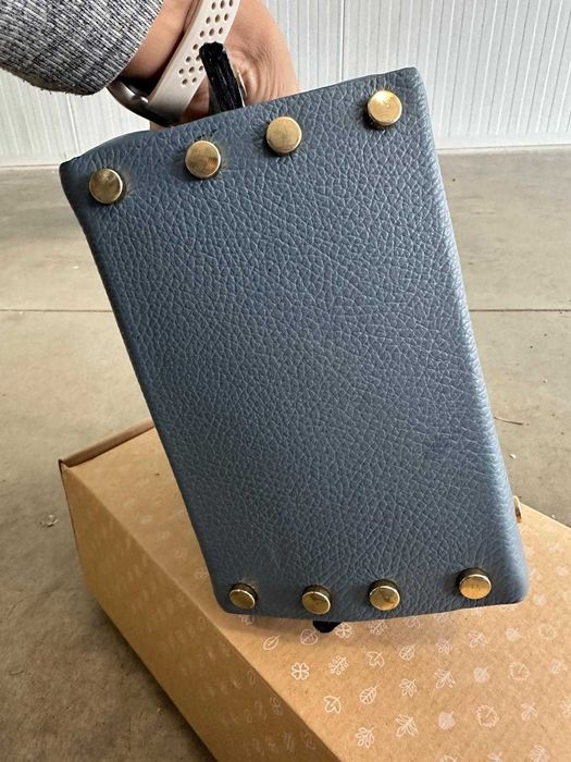 Geanta de piele naturala bleu Italia