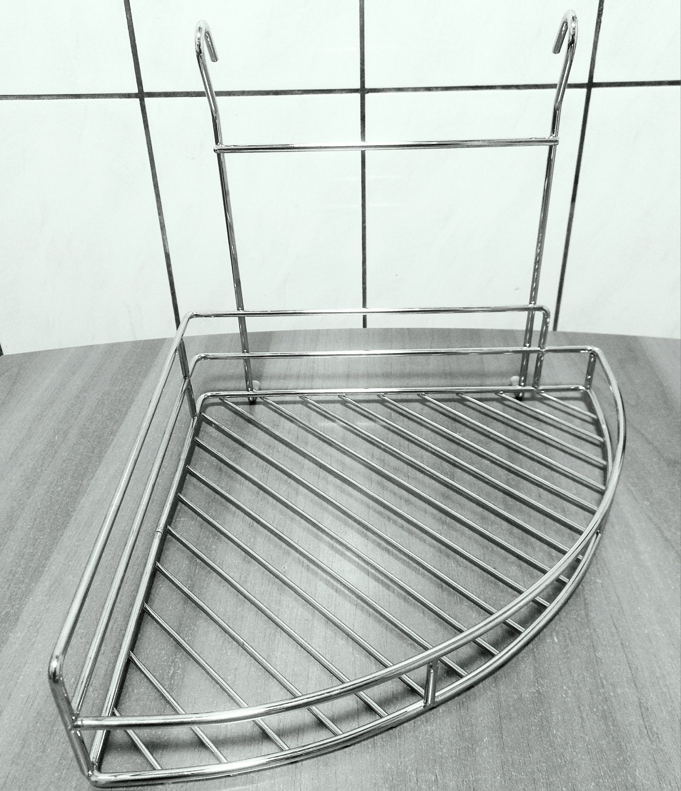 Etajeră de colț inox pt bucatarie/ baie