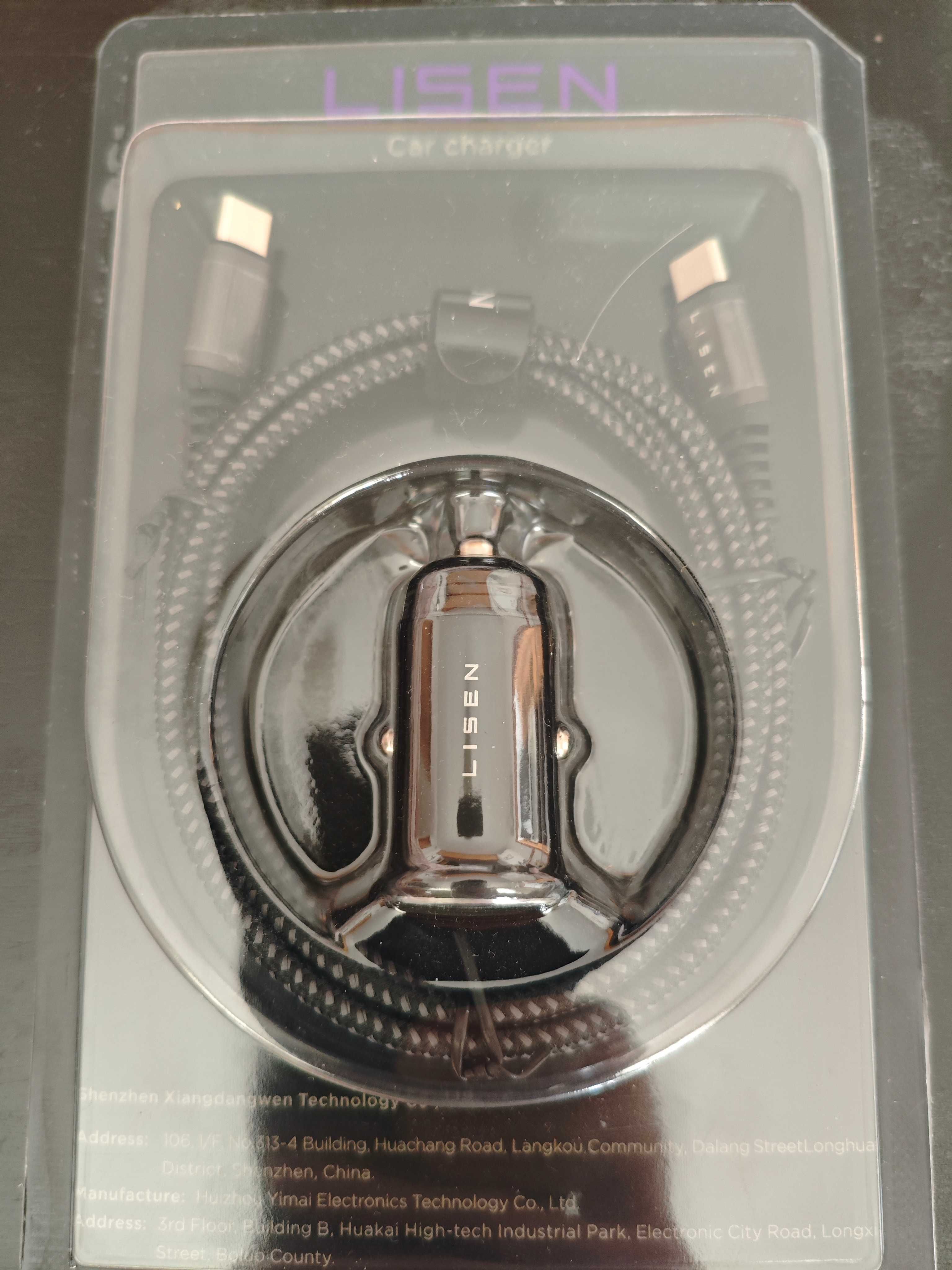 Бързо Зарядно за Кола 60W USBc PD30W+ USBa QC30W + Кабел  100W
