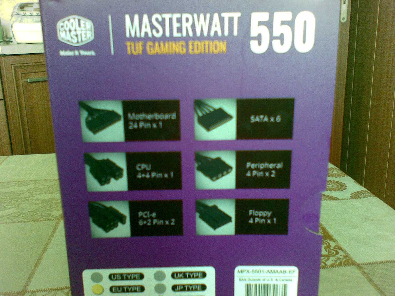 Захранващ блок Cooler Master MasterWatt TUF Gaming Edition, 550W MPX-5