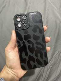 Husa Neagra Animal Print Silicon iPhone 12 Pro Noua