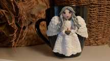 Cana cadou inger din fimo handmade