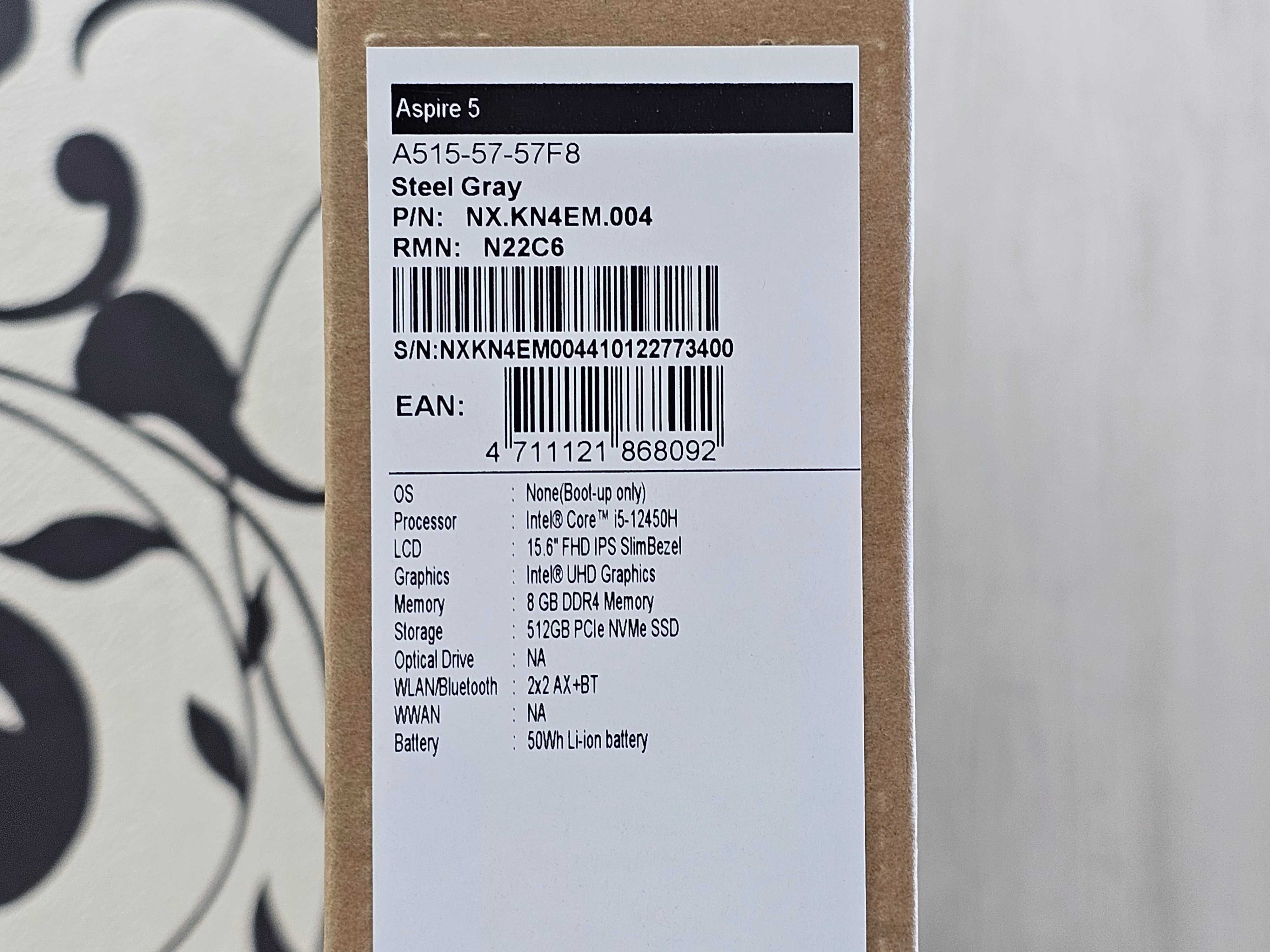 ПРОДАМ Acer A515/15 2025 Ноутбук Core™i5-12450H/8GB/512SSD/15.6"iPSFHD