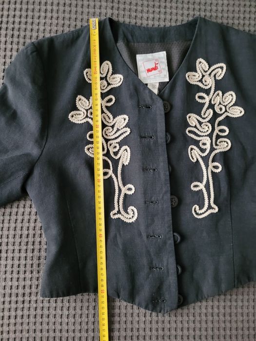 Sacou vintage din in cu broderie