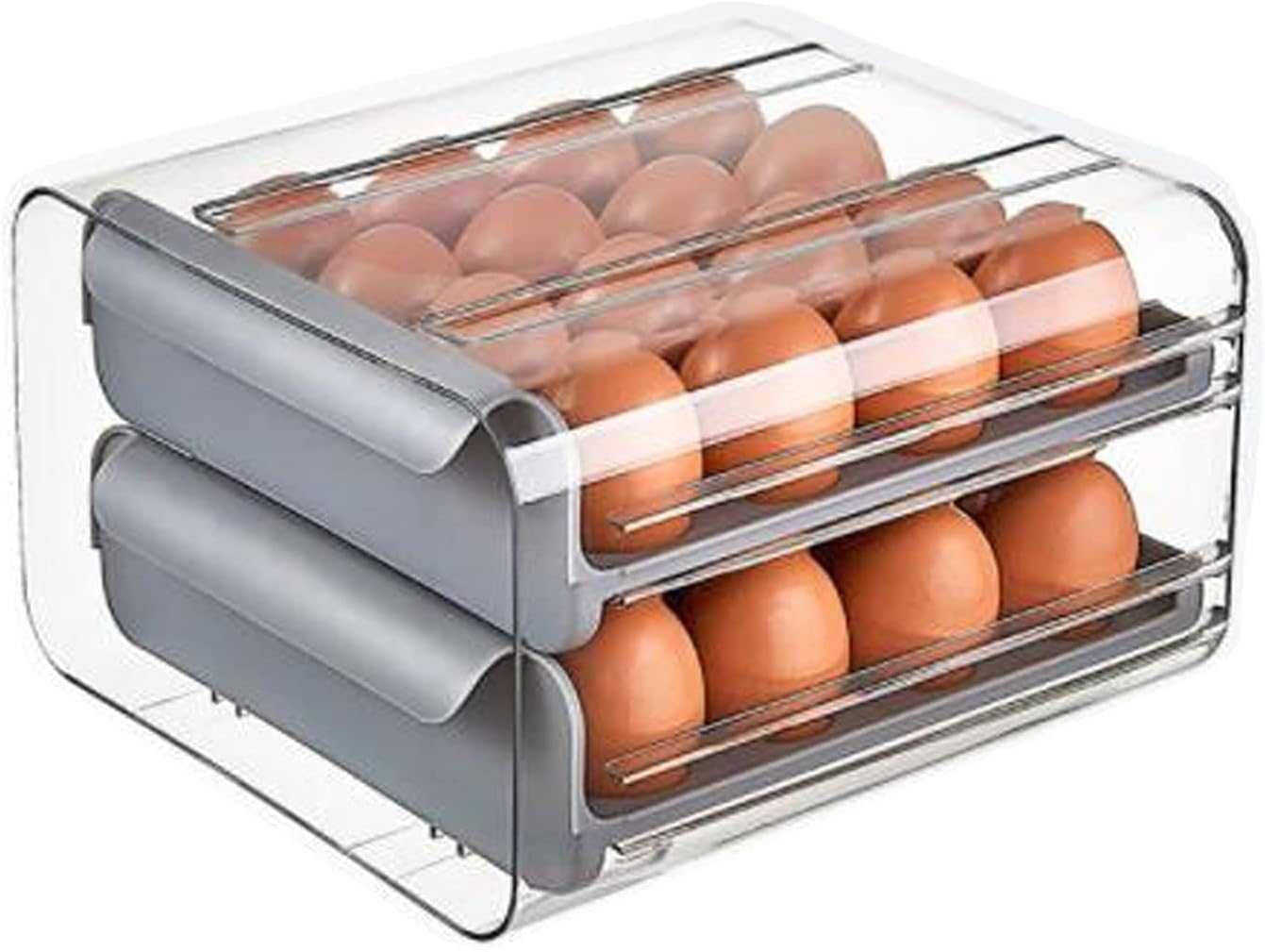 Cutie de depozitare pentru ouă,transparent, cu două straturi