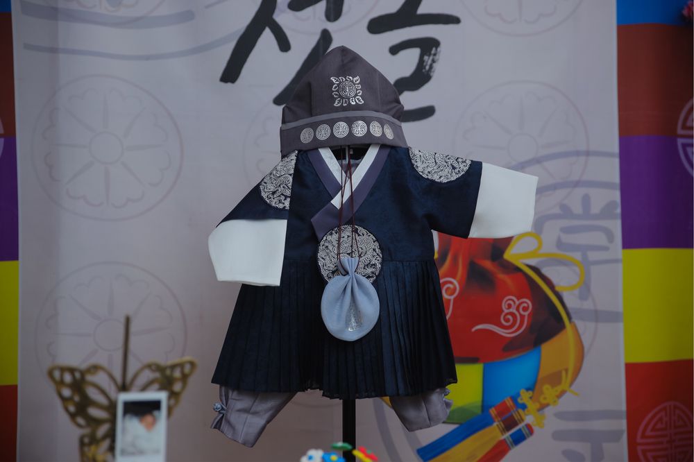 Ханбок на годик мальчику / корейская национальная одежда