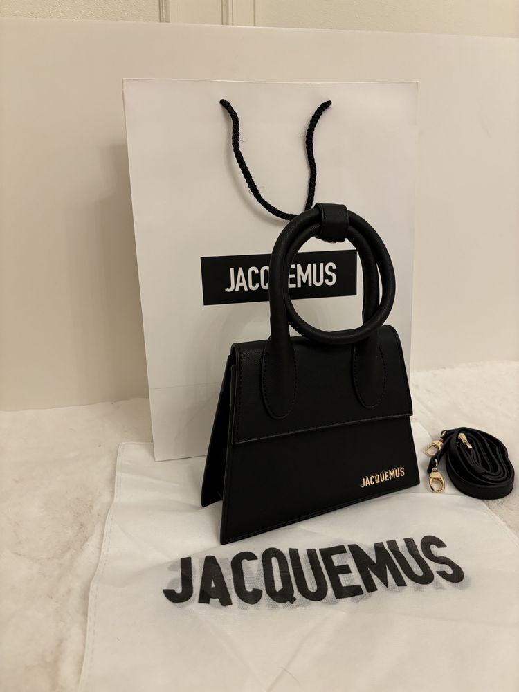 Geanta/Poseta Jacquemus The Chiquito Noeud Black double