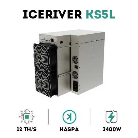 Kaspa KS5L Miner, 12Th, 3.4Kw/h, Iceriver, Каспа, KAS, Майнър/Копачка