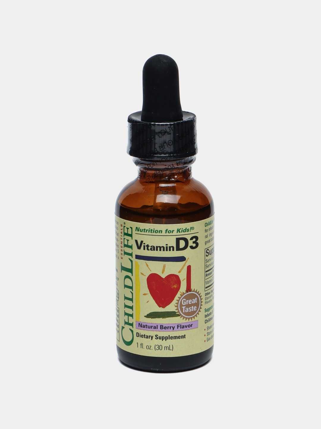 Витамин Д3 для малышей ChildLife со вкусом натуральных ягод, 30 мл