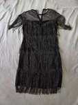 Rochie neagra cu franjuri
