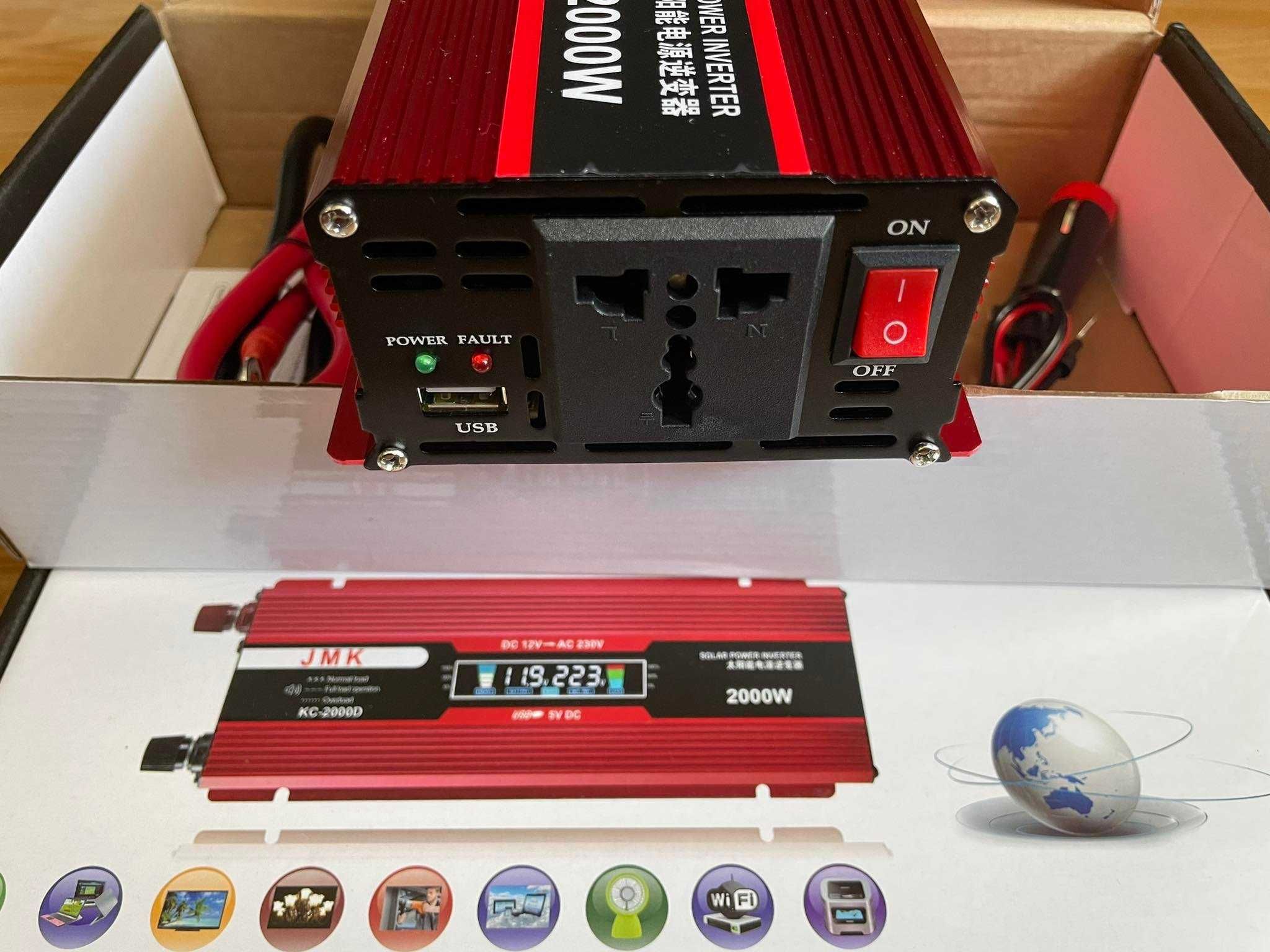 Инвертор за кола- от 12V-220V, 2000W/ 4000W