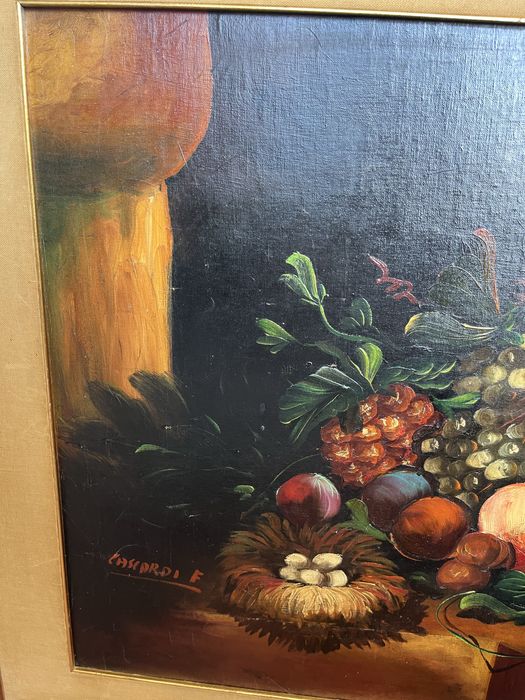 Tablou italian - natură statică, ulei pe pânză, semnat