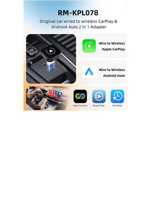 Adaptor wireless Apple Carplay Android Auto USB / USB-C
