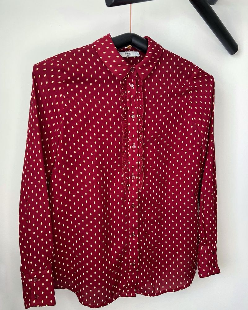 Керемидено червена риза с щампа MNG Suit
