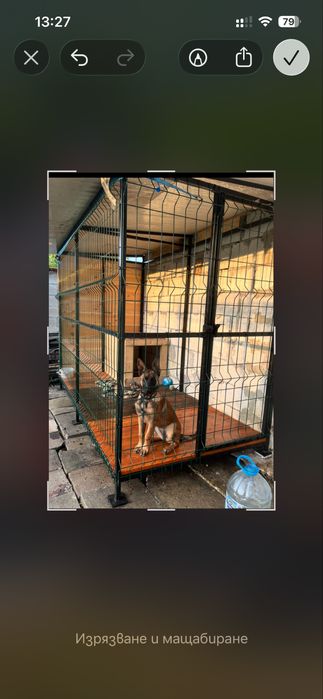 Клетка за куче от метал и дърво