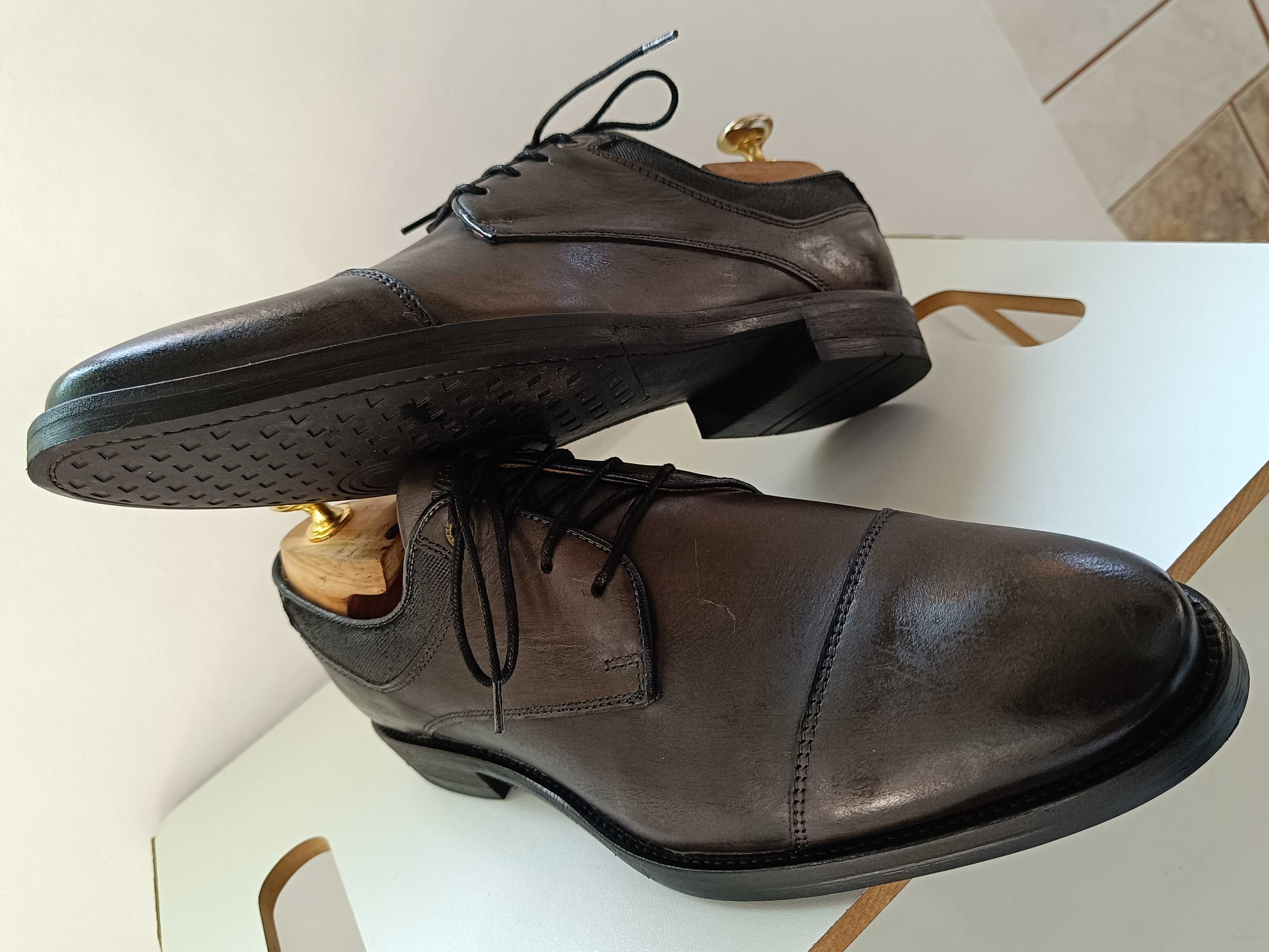 Pantofi derby cap toe 40 premium Oliver Jacob Portugal piele naturala