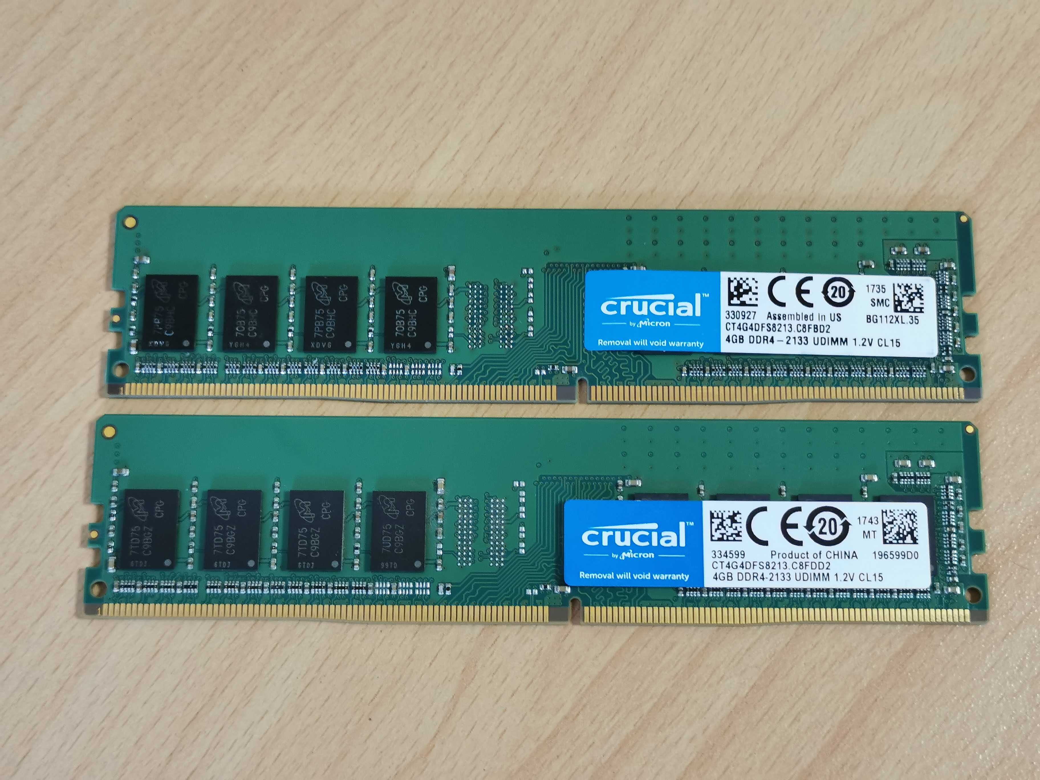 8GB DDR4 Crucial 2x 4GB 2133 MHz ram / рам памет