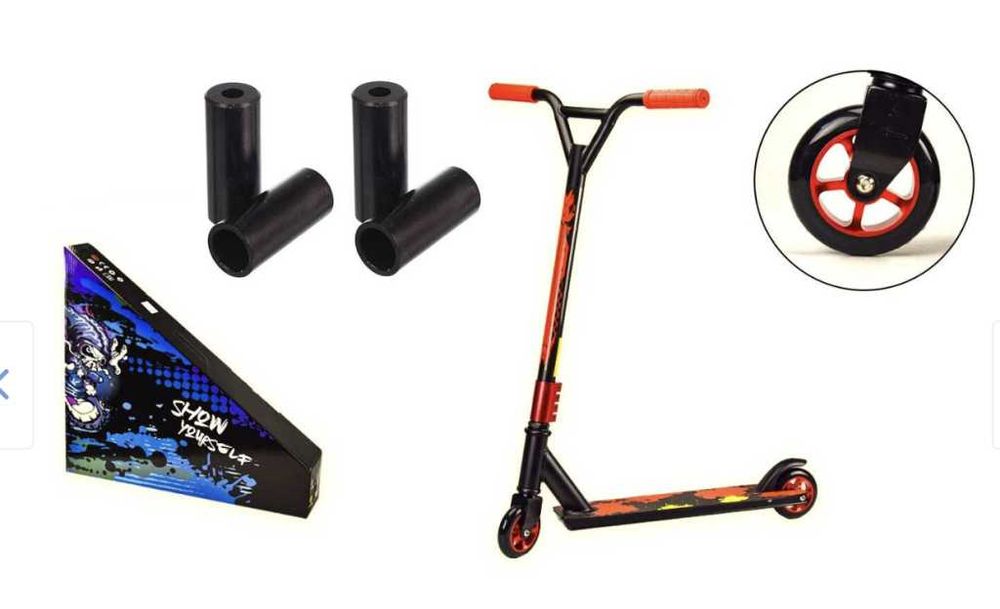 Усилена тротинетка за трикове с метална спирачка и гумени ръкохватки