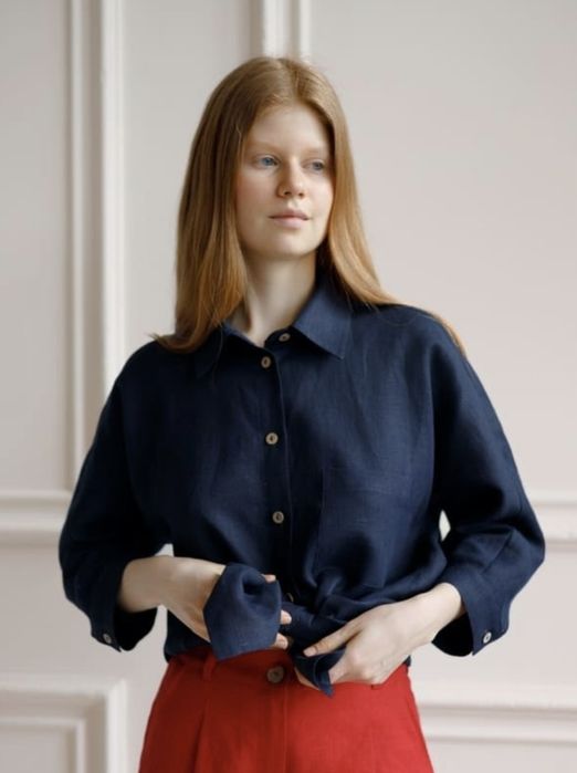 Новая рубашка лен Uniqlo!