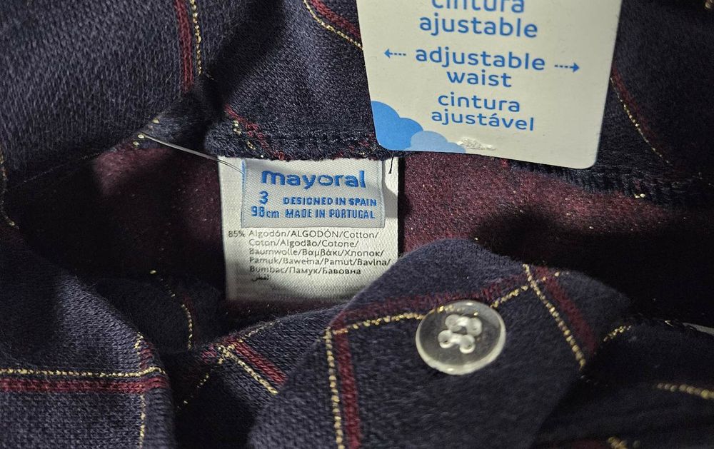 Продавам - стилен кариран панталон за момиче Mayoral  98 см и 122 см