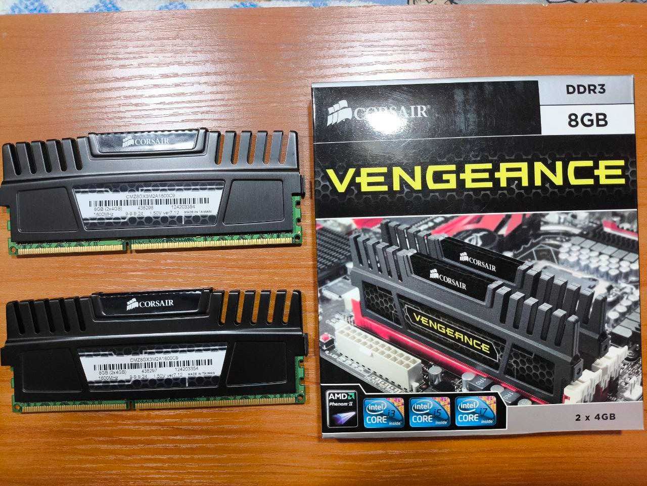 ОЗУ, Срочно.!! CORSAIR 1600MHz DDR3, комплект 8GB (2x4GB).
